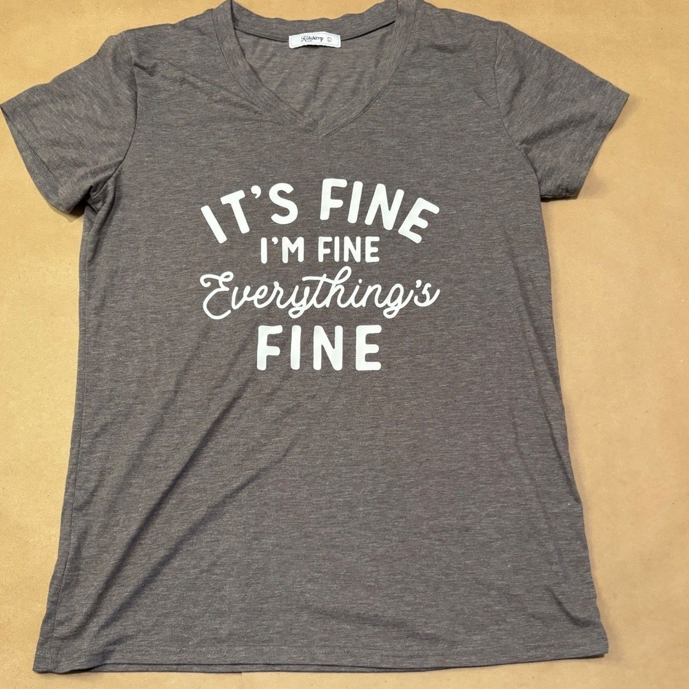 Kikiberry Gray‎ Graphic Tee Women Large